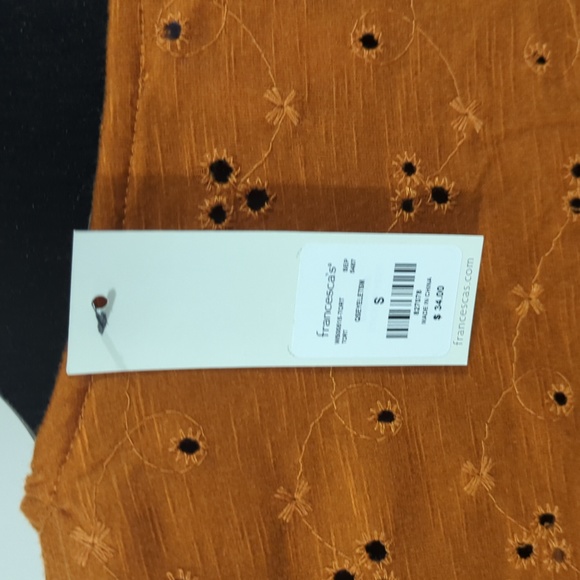 NWT Francesca's Orange Blouse - Picture 3 of 3